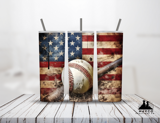 Baseball Flag 20oz Tumbler